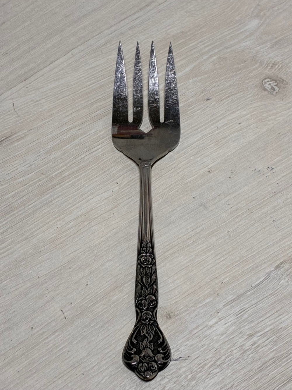 Vintage Versailles MSI Japan Stainless Ornate Floral Serving Fork Flatware